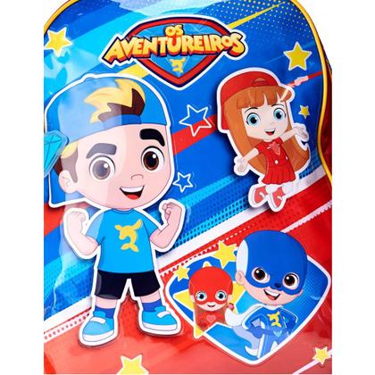 Imagem de Mochila Rodinhas Escolar Os Aventureiros Luccas Neto Azul 