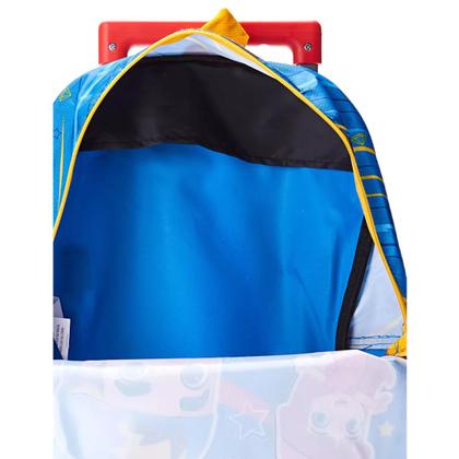Imagem de Mochila Rodinhas Escolar Os Aventureiros Luccas Neto Azul 