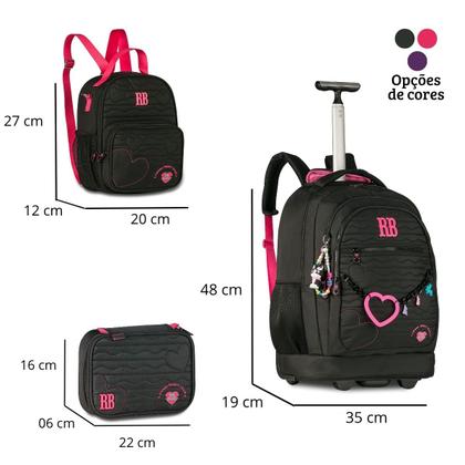 Imagem de Mochila Rodinhas Rebecca Bonbon Com Lancheira e Estojo Box