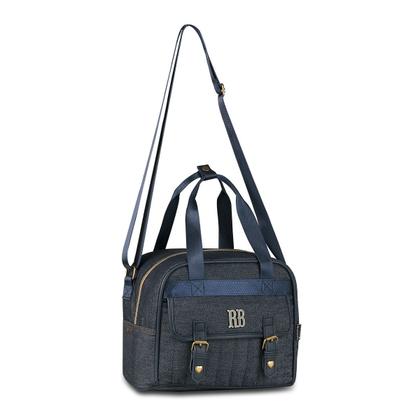 Imagem de Mochila Rodinhas Rebecca Bonbon Jeans com Lancheira e Estojo