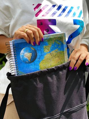 Imagem de Mochila Saco Nylon GOOD VIBES ONLY Academia Esportiva Gym Bag Fitness Unissex Cordão Preto Sack Outline Nylon Resistente Sacochila