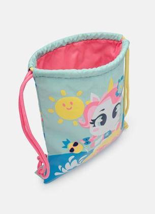 Imagem de Mochila Saquinho Puket Unicórnio Aloha Azul Claro 1l Meninas
