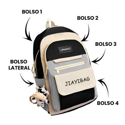 Imagem de Mochila Semi Impermeável Juvenil Faculdade Masculina Unissex Trabalho Passeio Elegante Oferta Curso Academia Casual