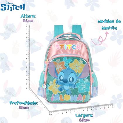 Imagem de Mochila Stitch Costas Meninas Disney Infantil Teen Escolar