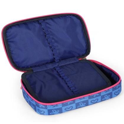 Imagem de Mochila Stitch Disney Classics Reforçada Azul e Estojo Box