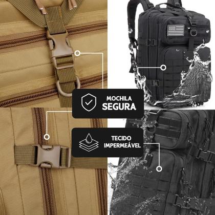 Imagem de Mochila Tática Militar 50L Impermeável Super Reforçada para Camping / Verde