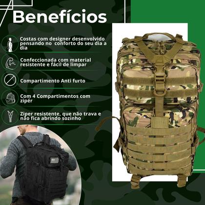 Imagem de Mochila Tática Militar Grande Forte Impermeável 50 Litros