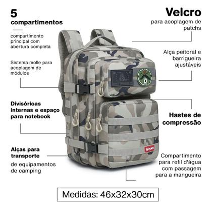 Imagem de Mochila Tática Militar Volk Reforçada