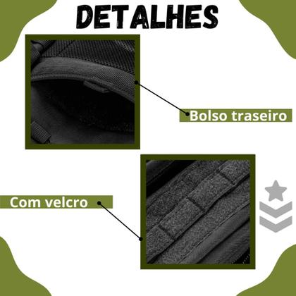 Imagem de Mochila Tática Preta  Estilo Militar, Super Reforçada, Leve e com Vários Compartimentos