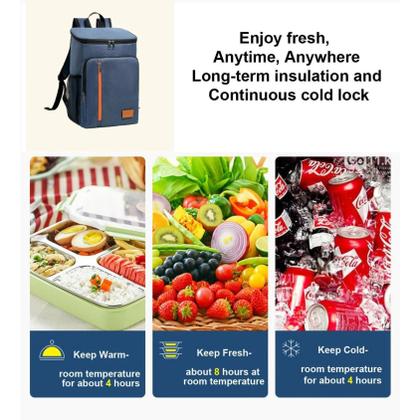 Imagem de Mochila Térmica Cooler Grande 25L Cerveja Gelada por Horas Refrigera por até 18H Impermeável, Ideal para Praia, Camping Churrasco