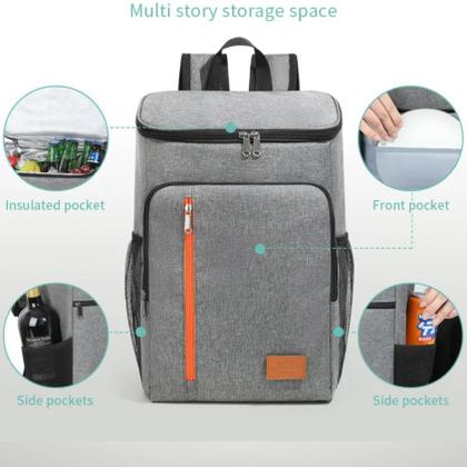 Imagem de Mochila Térmica Cooler Grande 25L Cerveja Gelada por Horas Refrigera por até 18H Impermeável, Ideal para Praia, Camping Churrasco