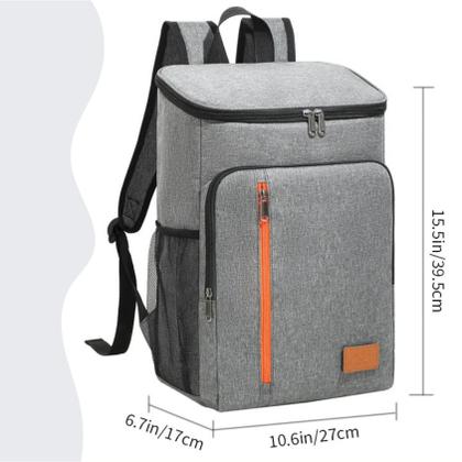 Imagem de Mochila Térmica Cooler Grande 25L Cerveja Gelada por Horas Refrigera por até 18H Impermeável, Ideal para Praia, Camping Churrasco