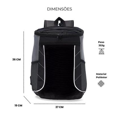 Imagem de Mochila Térmica Impermeável 18 Litros Cooler Bag Freezer Cerveja Gelo Praia Camping Alça Resistente