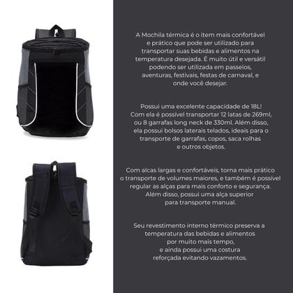 Imagem de Mochila Térmica Impermeável 18 Litros Cooler Bag Freezer Cerveja Gelo Praia Camping Alça Resistente