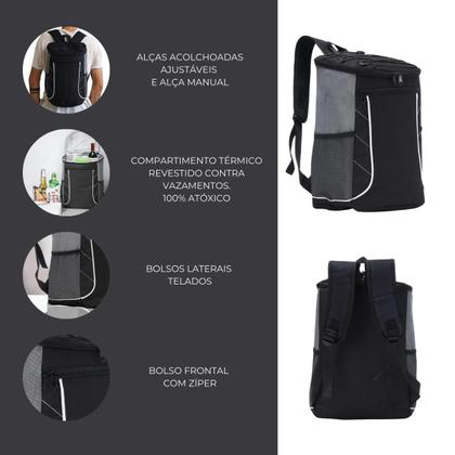 Imagem de Mochila Térmica Impermeável 18 Litros Cooler Bag Freezer Cerveja Gelo Praia Camping Alça Resistente