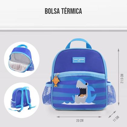 Imagem de Mochila Térmica Lancheira de Costas Bolsa Necessaire Infantil Criança Menino Menina Creche Passeio Viagem Escola