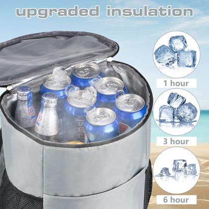 Imagem de Mochila térmica Wolka isolada de 30 latas à prova d'água - cinza