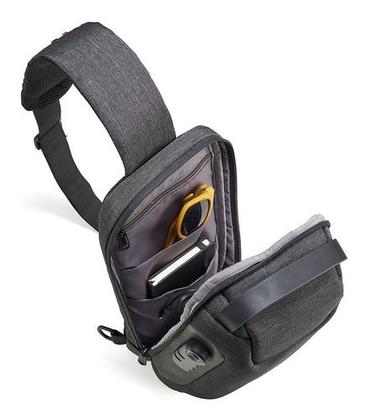 Imagem de Mochila Transversal Anti Furto Diagonal Masculina Feminina De Ombro Com Cadeado