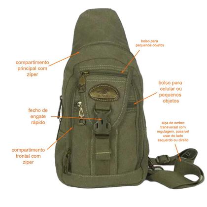 Imagem de Mochila Transversal Em Lona Brasil Ja8016