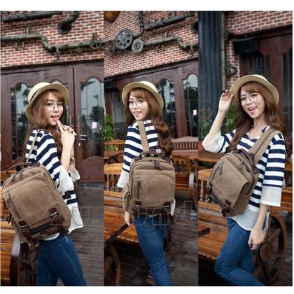 Imagem de Mochila Transversal Ou Costas De Lona Moderna Resistente