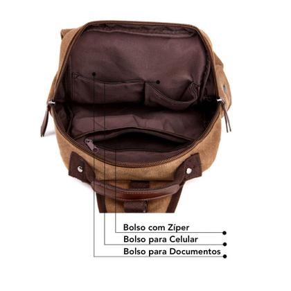 Imagem de Mochila Transversal Ou Costas De Lona Moderna Resistente
