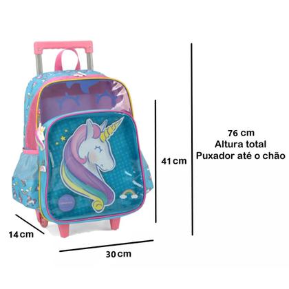 Imagem de Mochila Unicórnio Escolar Menina de Rodinhas Luxcel Infantil