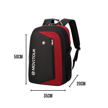 Imagem de Mochila Unissex Notebook com Cadeado, Entrada para USB/ Fone de ouvido e capa de Chuva - Movitour EcoFresh