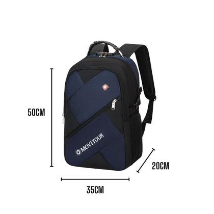 Imagem de Mochila Unissex Notebook com Cadeado, Entrada para USB/ Fone de ouvido e capa de Chuva - Movitour Quester