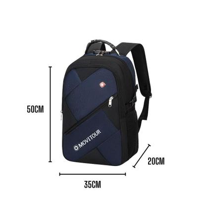 Imagem de Mochila Unissex Notebook com Cadeado, Entrada para USB/ Fone de ouvido e capa de Chuva - Movitour Quester