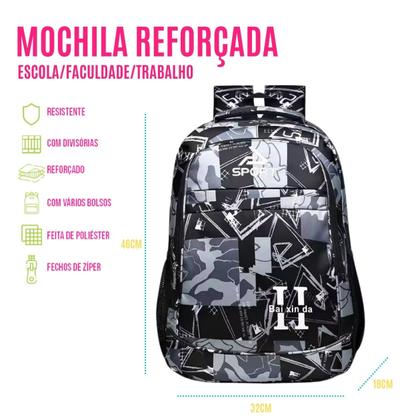 Imagem de Mochila Versátil P/ Faculdade Trabalho Escolar Viagem Reforçada Resistente C/ Compartimento Interno Compacta