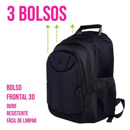 Imagem de Mochila Versátil P/ Notebook Faculdade Trabalho Escolar Viagem Reforçada Resistente C/ Compartimentos Internos Compacta
