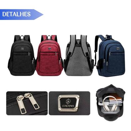 Imagem de Mochila Viagem Notebook Reforçada Coreana Unissex Prática - Cores