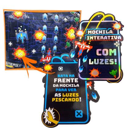 Imagem de Mochila Vídeo Game Led Luzes Lancheira Térmica Estojo Triplo