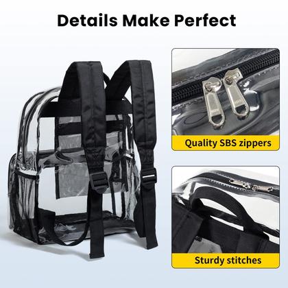 Imagem de Mochila Vorspack Clear Heavy Duty PVC com bolso interno preto