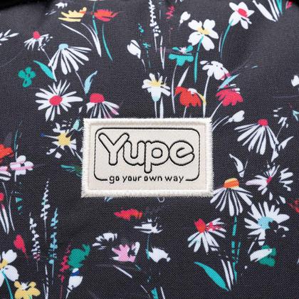 Imagem de Mochila Yupe Juvenil Casual Escolar Preta Estampada com Flores Feminina Espaçosa Estojo Estampado com Flores 19L