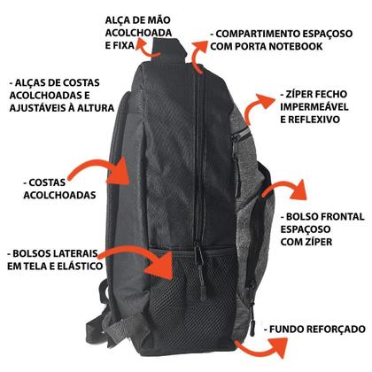 Imagem de Mochila Zíper Reflexivo Notebook 15 + Capa Mochila Mm9125