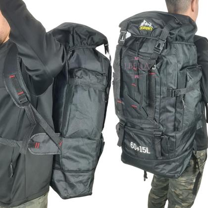 Imagem de  Mochilão Mochila para Viagens, Pesca Trilha Acampamento Moto 75L Leva Tudo Reforçada