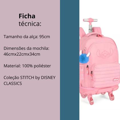 Imagem de Mochilete de Rodinha Stitch Disney Classics Carrinho Luxcel