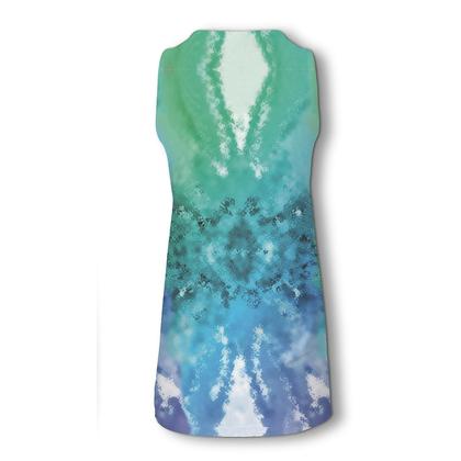 Imagem de Moda feminina casual verão solto estampado em volta do pescoço vestido sem mangas