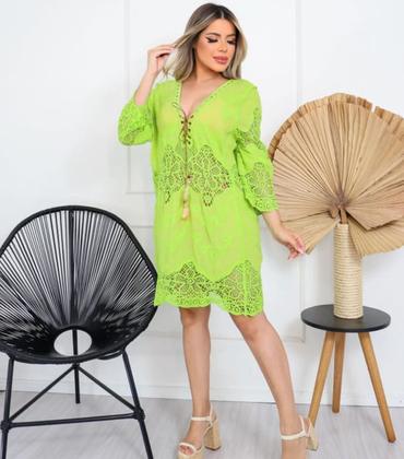 Imagem de Moda Praia Feminina Chemise /Saida de Praia Chic Boho Elegante /Veestido Renda Bata  2814