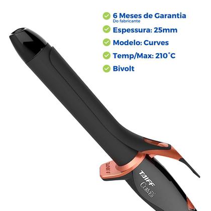 Imagem de Modelador Cabelo Ondulador Bivolt Cachos Cerâmica Taiff