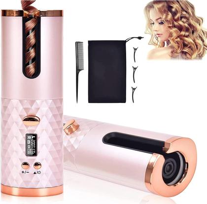 Imagem de Modelador de cabelo automático sem fio, modelador de cachos de cerâmica inteligente com 6 teperaturas