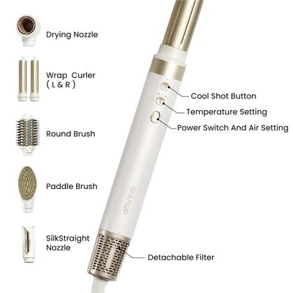 Imagem de Modelador de cabelo GlamUp 6 em 1 Air Wrap Multi com secador e modelador