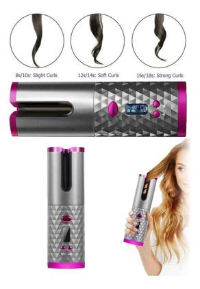 Imagem de Modelador De Cachos Automático Portátil Sem Fio Entrada Usb Prata