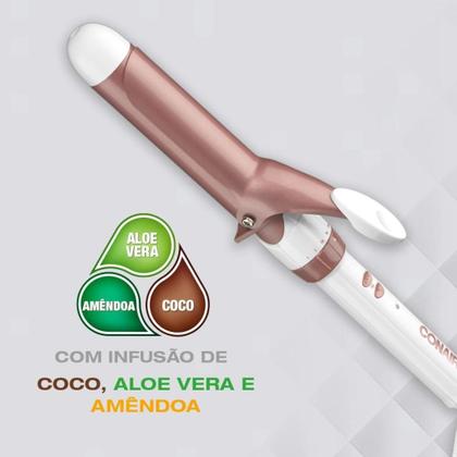 Imagem de Modelador de cachos conair double ceramic 55w 32mm branco - bivolt