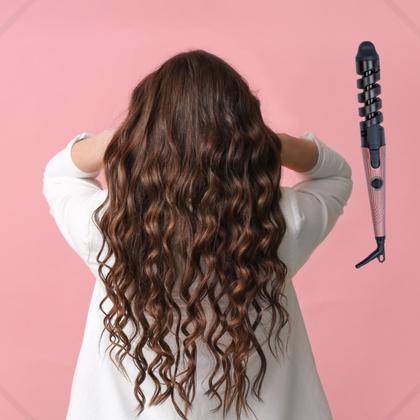 Imagem de Modelador de Cachos de Cabelo 30W Bivolt Compacto Cabo Giratório 360º Rosa