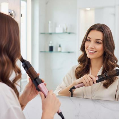 Imagem de Modelador de Cachos de Cabelo Definidos Espiral 30W Bivolt Portátil Profissional Sortido