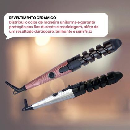 Imagem de Modelador de Cachos de Cabelo Definidos Espiral 30W Bivolt Portátil Profissional Sortido