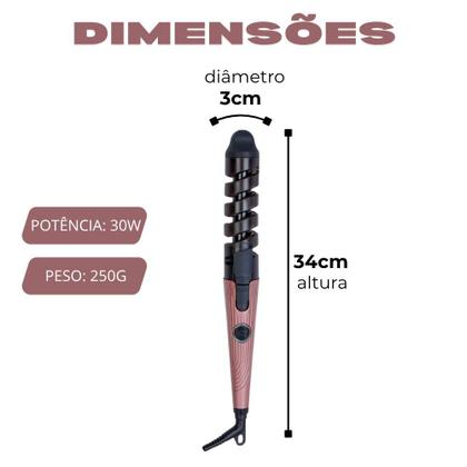 Imagem de Modelador de Cachos de Cabelo Definidos Espiral 30W Bivolt Portátil Profissional Sortido