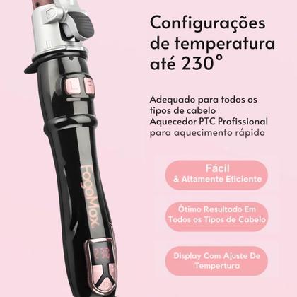 Imagem de Modelador De Cachos Giro Automático Profissional Rápido Aquecimento Bivolt Eleve Sua Beleza